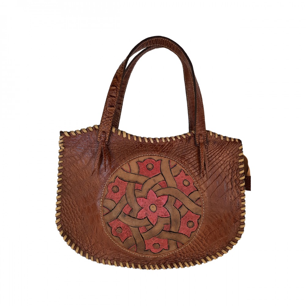 ارسال رایگان-کیف زنانه مجلسی چرم طبیعی دستی کنده کاری 