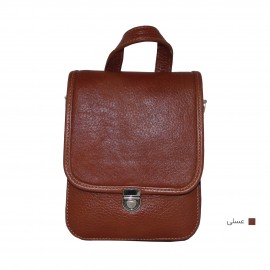 ارسال رایگان-کیف مردانه چرم طبیعی دوشی و دستی دوطرفه عسلی