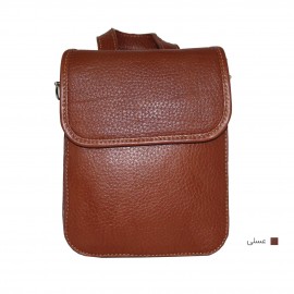 ارسال رایگان-کیف مردانه چرم طبیعی دوشی و دستی دوطرفه عسلی