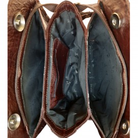 ارسال رایگان-کیف زنانه مجلسی جنس چرم طبیعی شتر مرغ قهوه ای