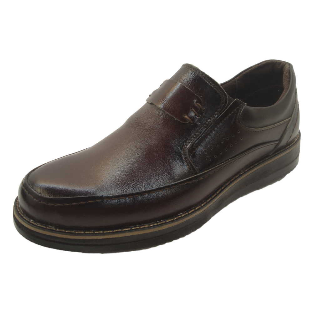 کفش مردانه چرم طبیعی المپیا کشی قهوه ای  ارسال رایگان 