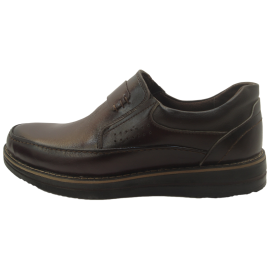 کفش مردانه چرم طبیعی المپیا کشی قهوه ای  ارسال رایگان 