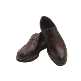 کفش مردانه چرم طبیعی المپیا کشی قهوه ای  ارسال رایگان 