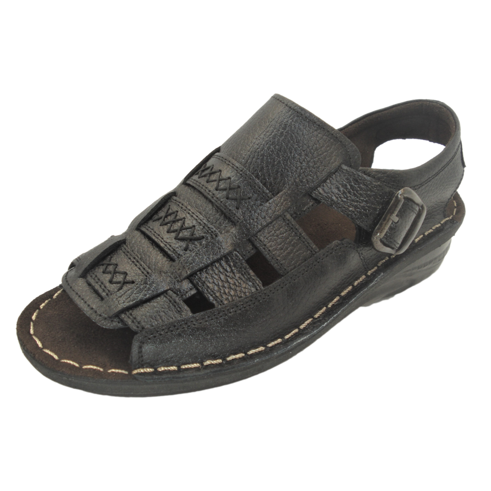 کفش مردانه چرم طبیعی  تابستانی  مشکی ارسال رایگان با گارانتی